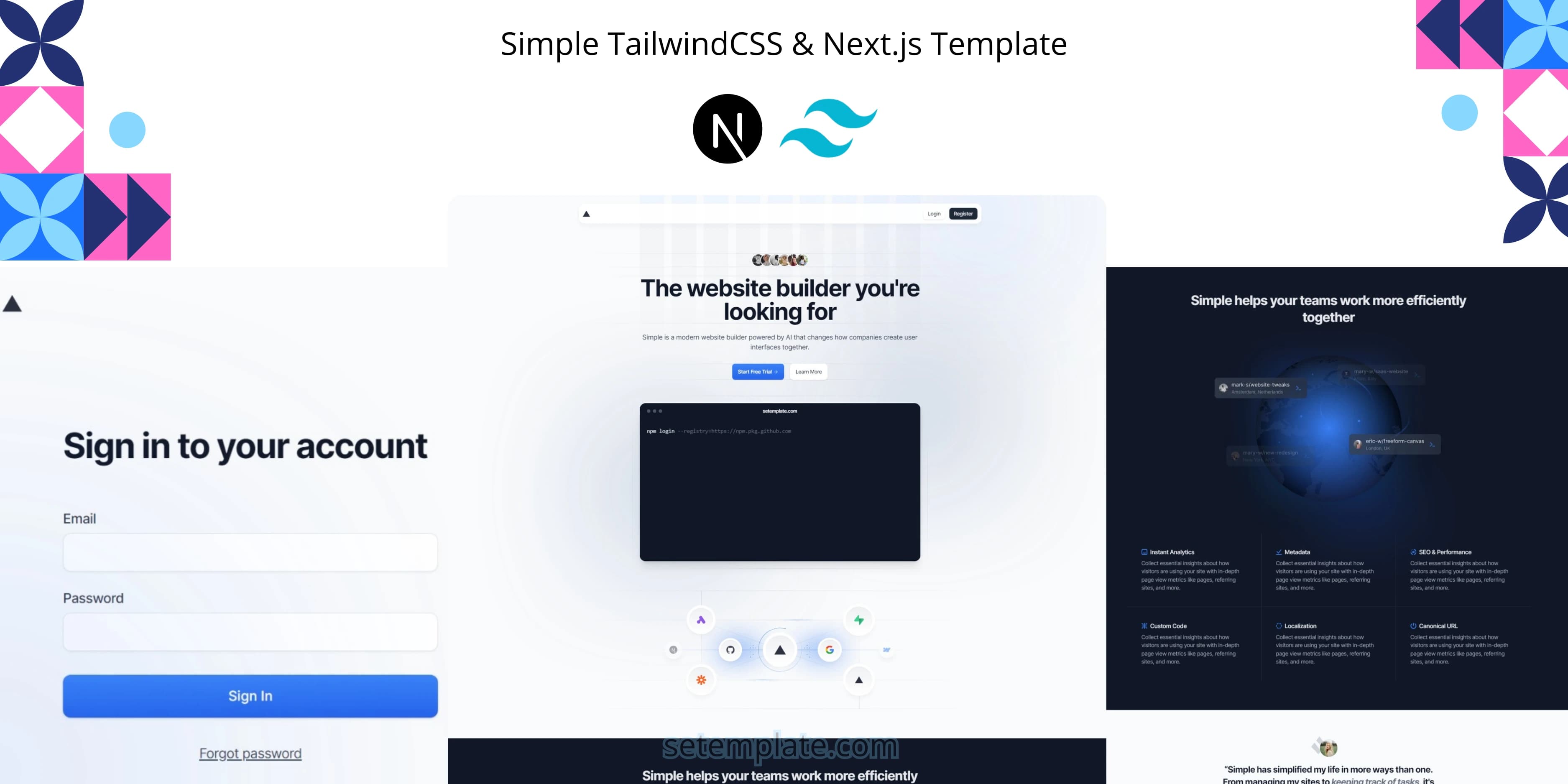 Simple TailwindCSS and Next.js Template