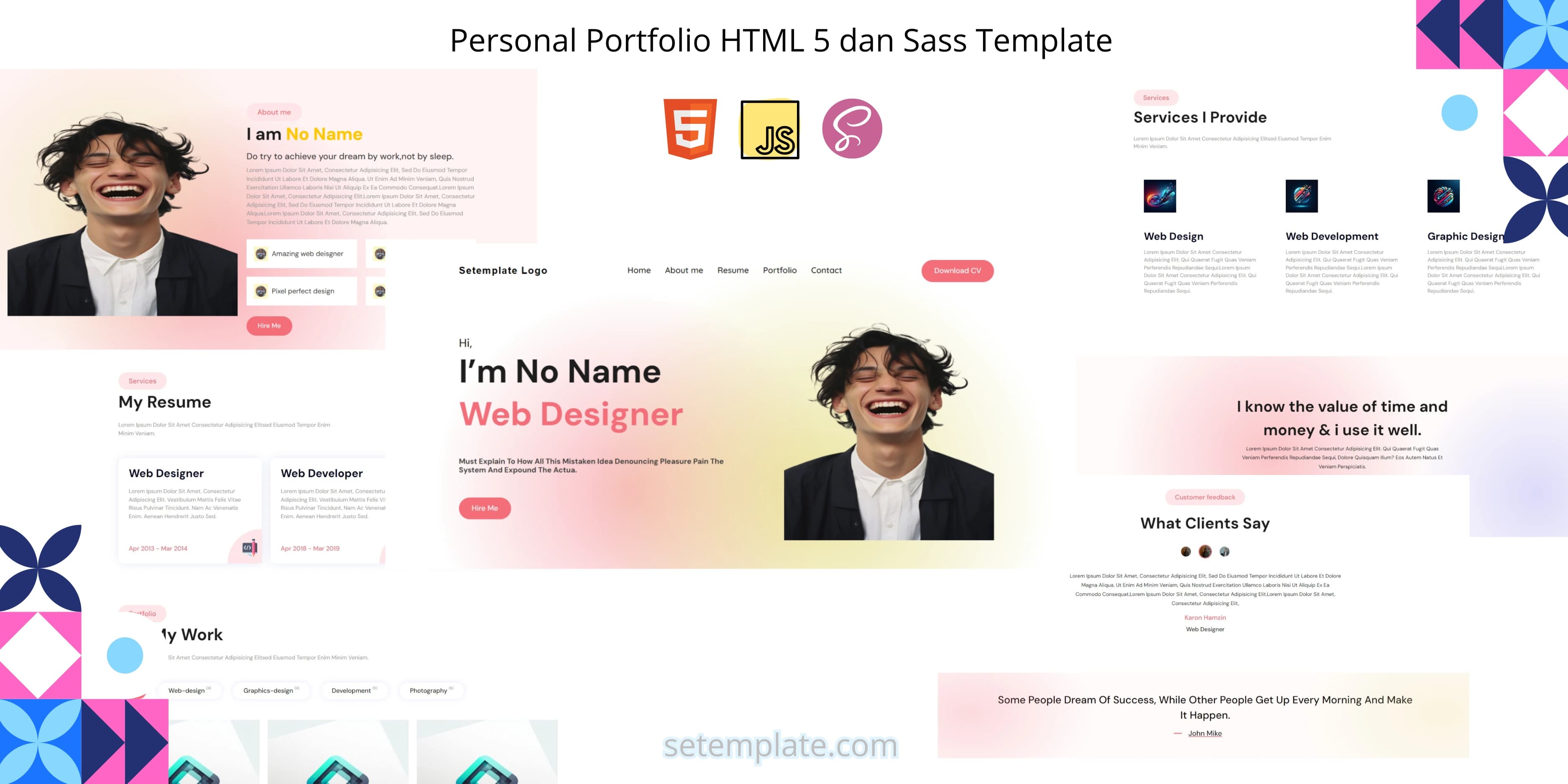 Personal Portfolio HTML 5 and Sass Template
