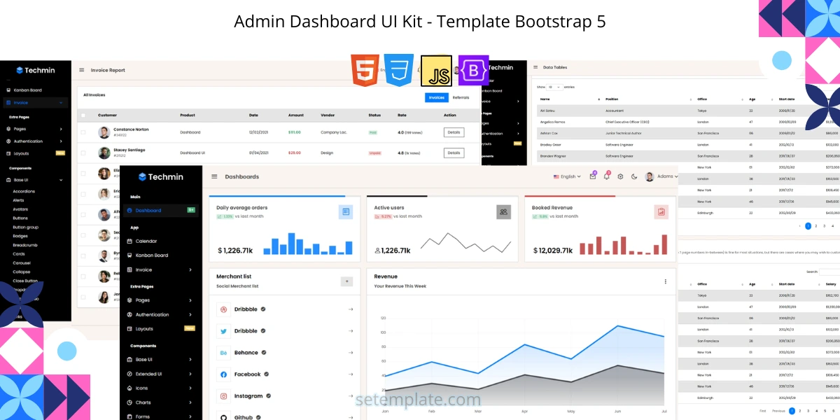 Admin Dashboard UI Kit - Bootstrap 5 Template | Setemplate - Trusted ...