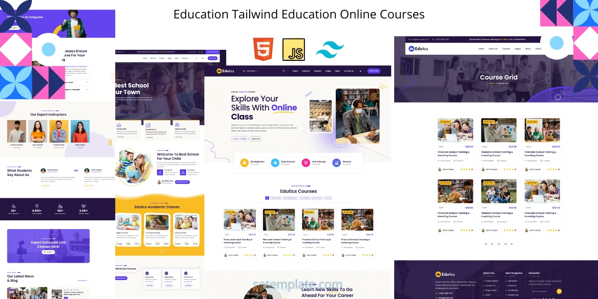 Education Tailwind Online Courses Template | Setemplate - Pusat ...